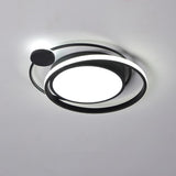 Modern Dimmable Double Circle Geometric LED Flush Mount Ceiling Light for Bedroom Living Room