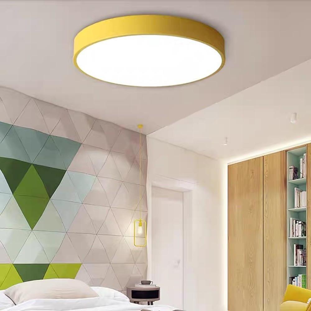 Modern 12 Inch Matte Black Flush Mount Ceiling Light Dimmable Integrated LED Light Fixture