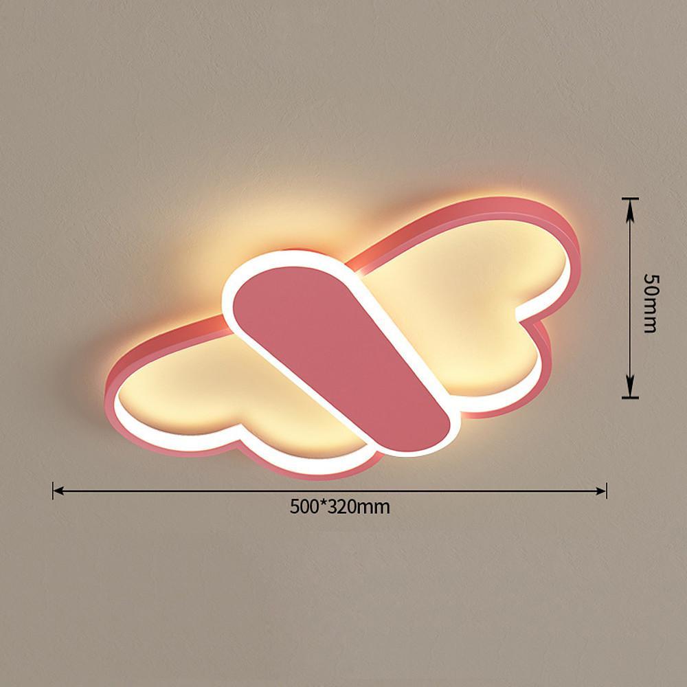 Modern Butterfly LED Flush Mount Ceiling Light Dimmable Remote Control Kids Bedroom Fixture