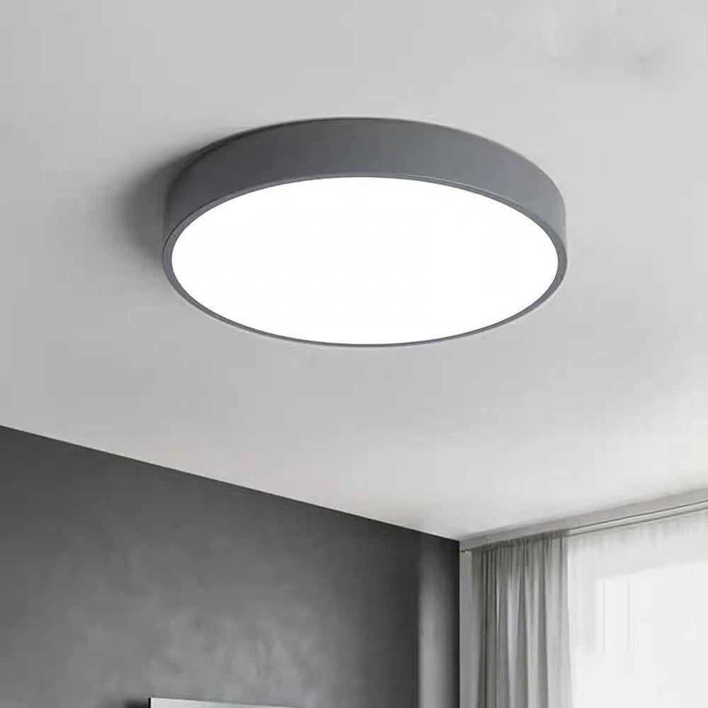 Modern 12 Inch Matte Black Flush Mount Ceiling Light Dimmable Integrated LED Light Fixture