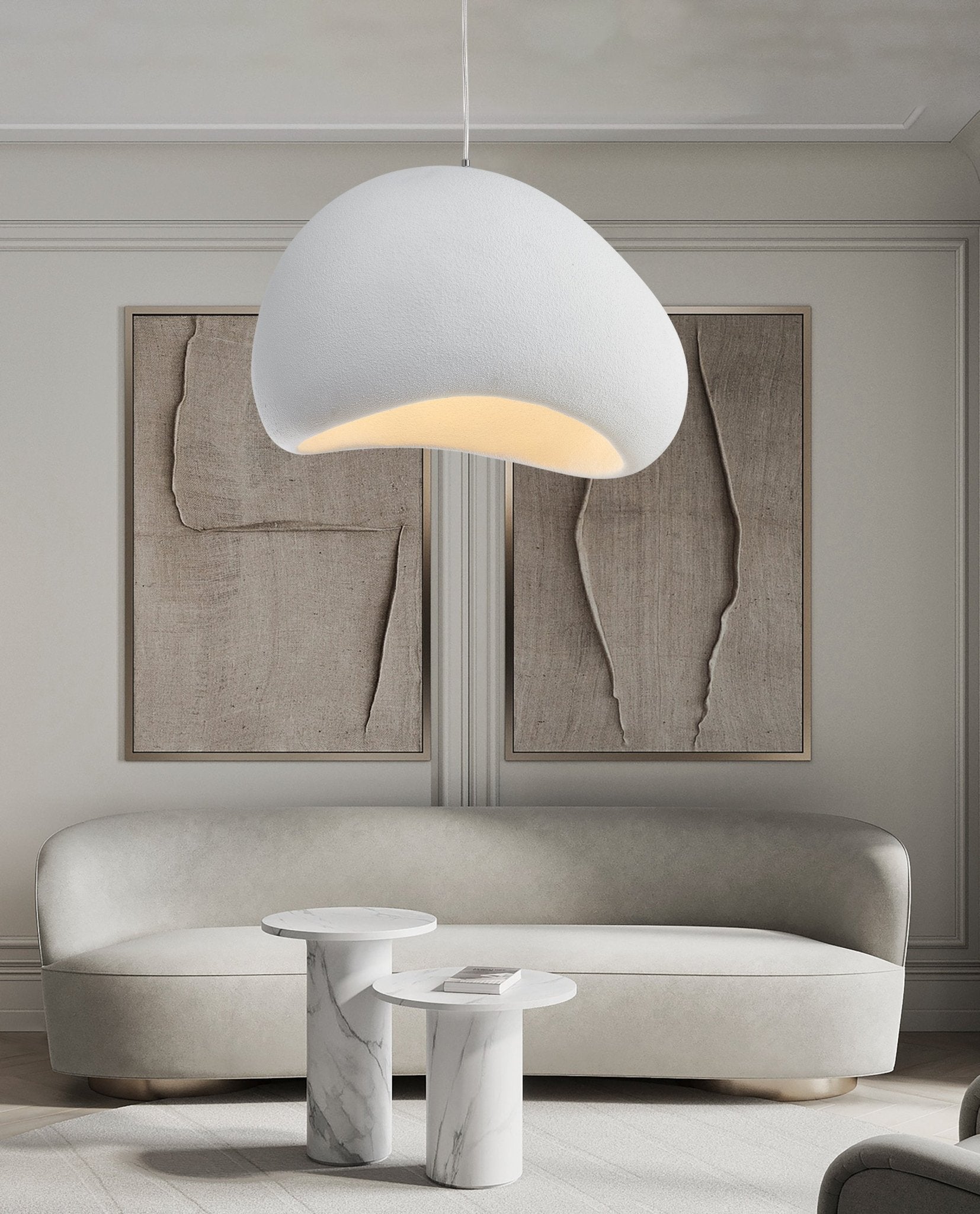 Khmara Resin Cloud Pendant Light Modern Spherical Drop Ceiling Lamp for Living Room
