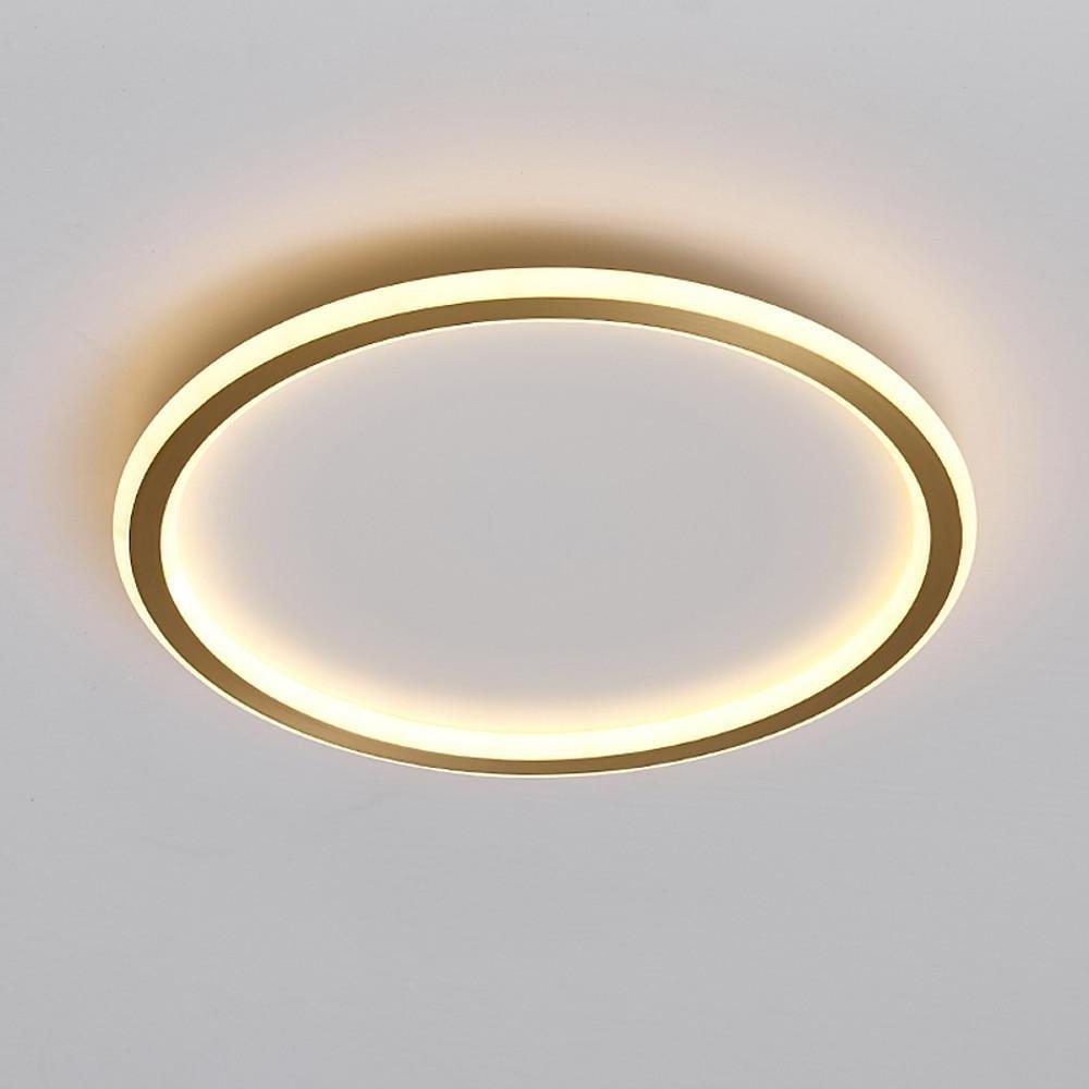 Modern Round LED Ceiling Light Ultra Thin Black Flush Mount Fixture for Bedrooms