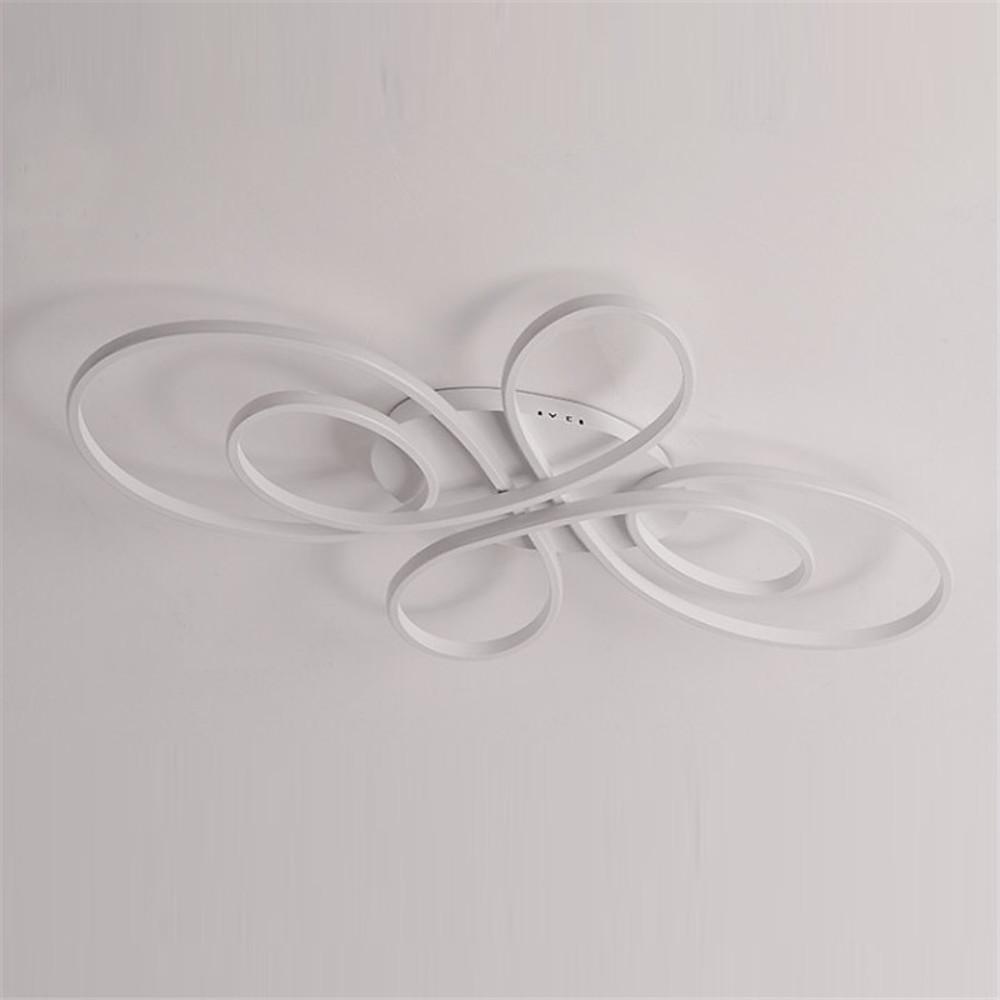 Modern Wave Design Nordic LED Flush Mount Ceiling Light Dimmable Aluminum Silica Gel Fixture