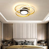 Modern Gold Geometric Multi Circle LED Flush Mount Ceiling Light for Contemporary Bedroom Decor