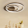 Modern Dimmable Multi Circle LED Flush Mount Ceiling Light for Living Room and Bedroom in Coffee Finish
