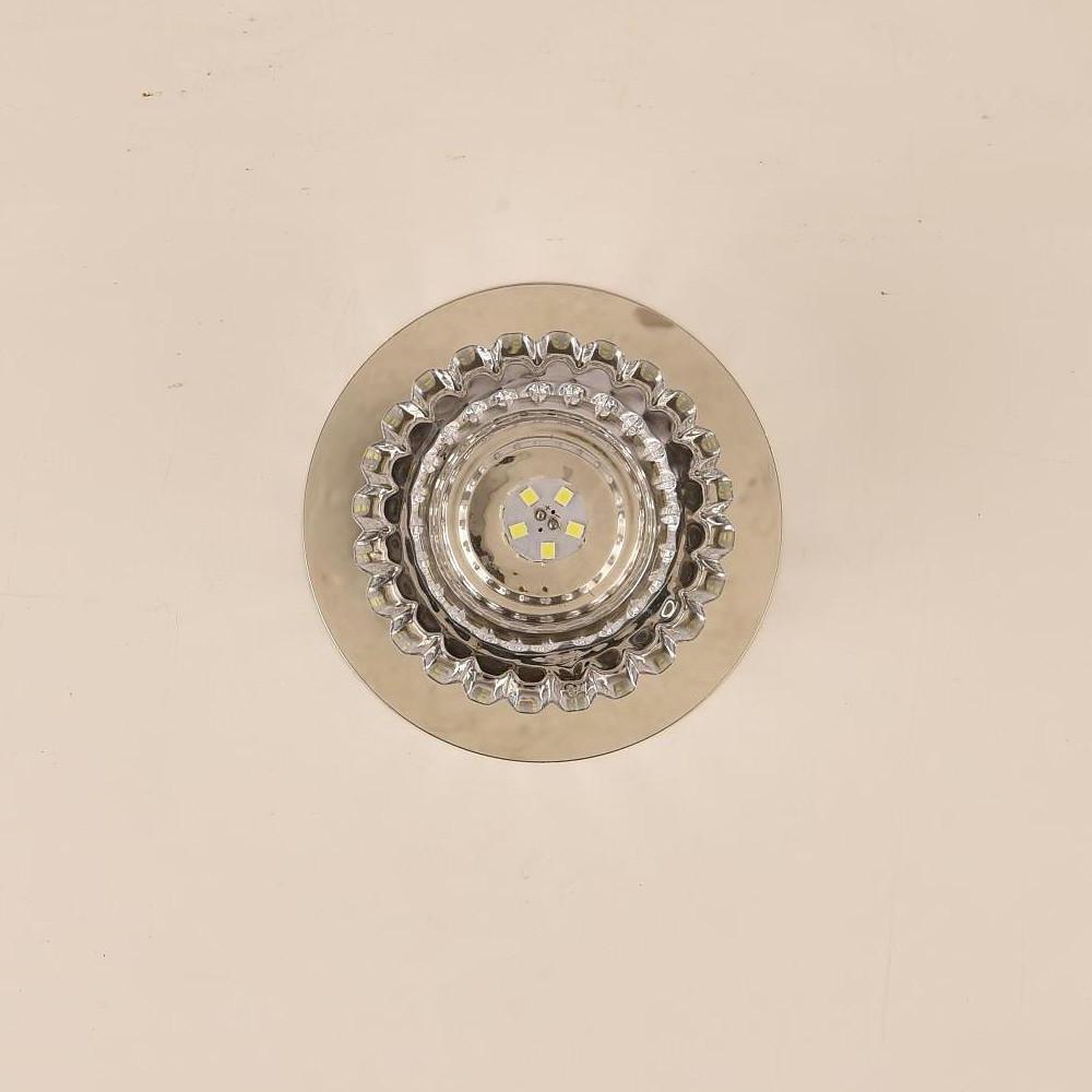 Modern Crystal Geometric LED Flush Mount Ceiling Light for Kitchen and Entryway
