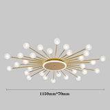 Modern Nordic Glass Globe Hanging Light Fixture 24 LED Tree Branch Pendant Ceiling Chandelier