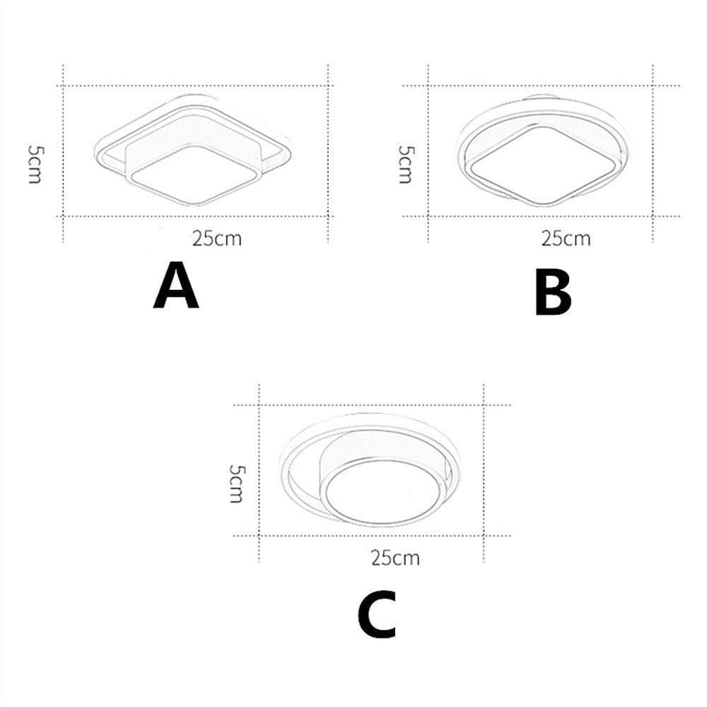 Modern Geometric LED Flush Mount Ceiling Light Square and Round Metal Cluster Lighting