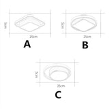 Modern Geometric LED Flush Mount Ceiling Light Square and Round Metal Cluster Lighting