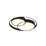 Nordic Three Circle Dimmable LED Ceiling Light Black Flush Mount Fixture for Bedroom