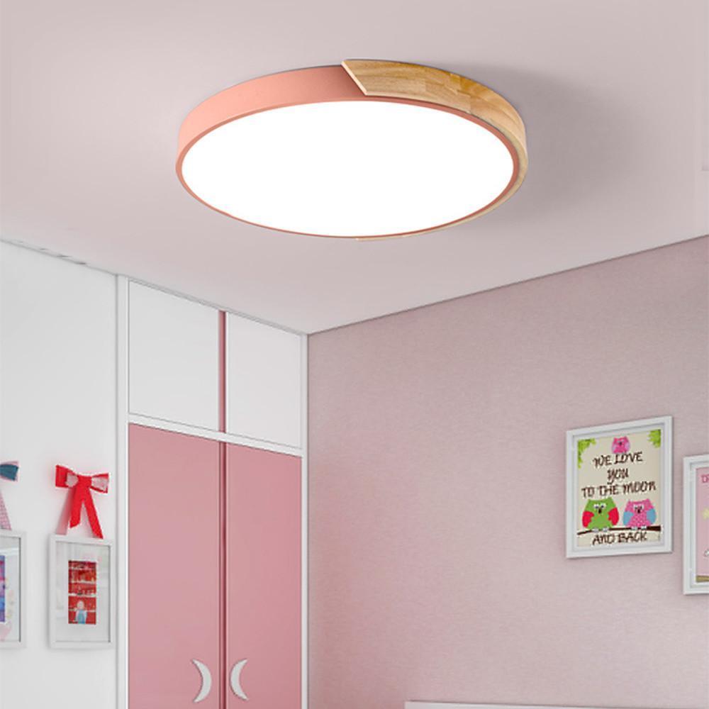 Modern Round LED Flush Mount Ceiling Light Nordic Minimalist 16 Inch Circular Lamp for Bedroom Living Room