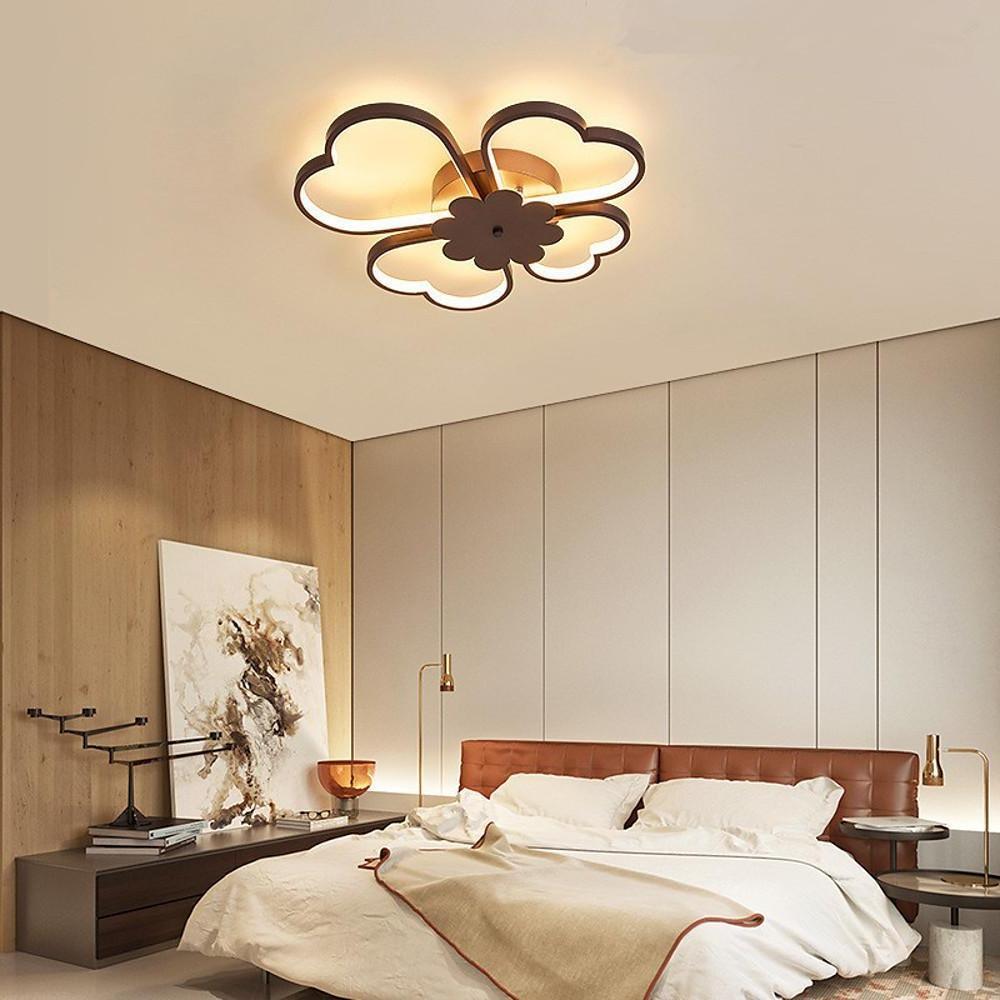 Modern Heart Shaped Flower LED Flush Mount Ceiling Light for Bedroom and Living Room