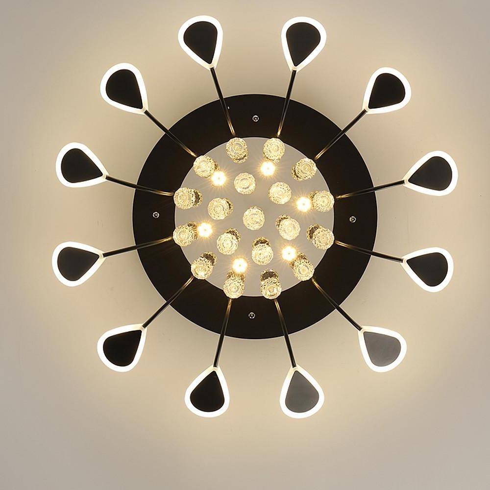 Modern Flower Petal Dimmable LED Crystal Flush Mount Ceiling Lamp