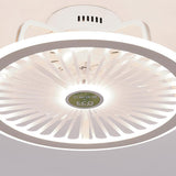 Circular 19 Inch LED Ceiling Fan Bladeless Design Dimmable Lighting for Modern Home Office