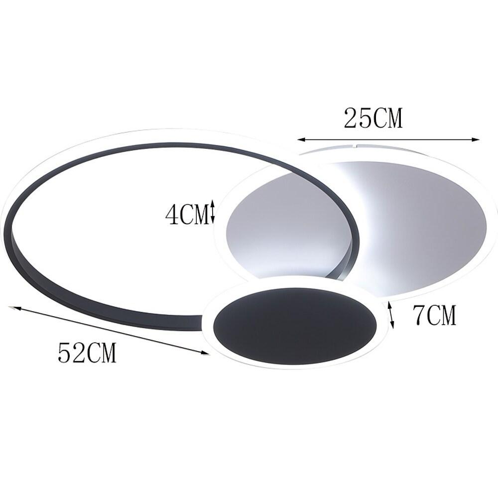 Modern Geometric Triple Circle LED Flush Mount Light for Bedroom