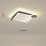 Minimalist Geometric Offset Metal LED Ceiling Light Flush Mount Fixture for Bedrooms