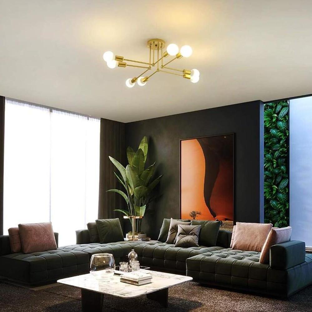 Modern 8 Light Sputnik Chandelier Industrial Metal Ceiling Light Fixture for Living Room and Bedroom