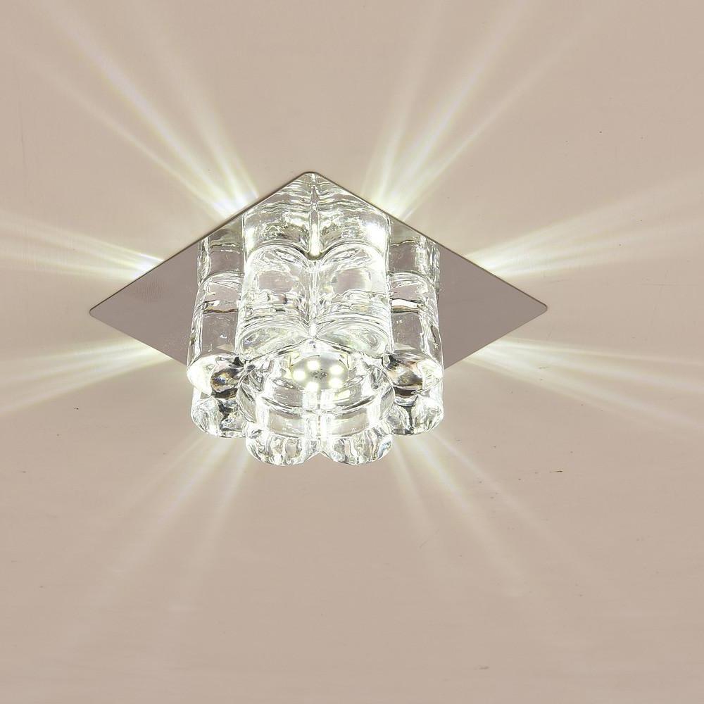Modern Flower Shaped Crystal LED Flush Mount Ceiling Light for Hallway and Bedroom