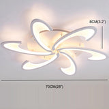 Contemporary Geometric Wave LED Flush Mount Ceiling Light Modern Circle Dimmable Fixture