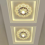 Modern Crystal Flower LED Flush Mount Ceiling Light for Entryway Kids Room and Hallway