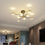 Modern Circular 8 Light LED Ceiling Fixture Nordic Flush Mount Chandelier for Living Room