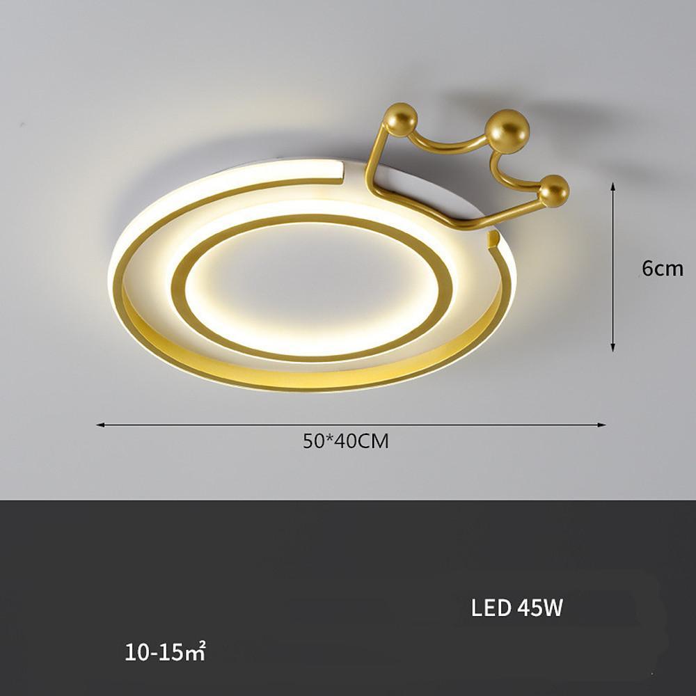 Modern Geometric Crown Circle LED Flush Mount Ceiling Light for Living Room Bedroom