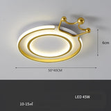 Modern Geometric Crown Circle LED Flush Mount Ceiling Light for Living Room Bedroom