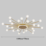 Modern Nordic Glass Globe Hanging Light Fixture 24 LED Tree Branch Pendant Ceiling Chandelier