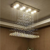 Large 5 Tier Crystal Chandelier Modern Hanging Pendant Ceiling Light Fixture for Living Room