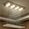Large 5 Tier Crystal Chandelier Modern Hanging Pendant Ceiling Light Fixture for Living Room