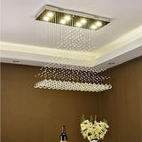 Large 5 Tier Crystal Chandelier Modern Hanging Pendant Ceiling Light Fixture for Living Room