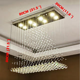 Large 5 Tier Crystal Chandelier Modern Hanging Pendant Ceiling Light Fixture for Living Room