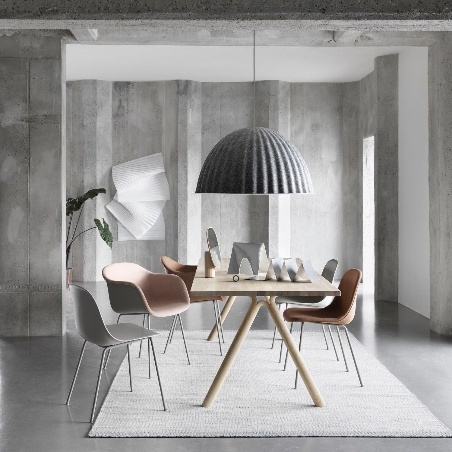 Large Acoustic Felt Dome Pendant Light Recycled Plastic Modern Hanging Ceiling Lamp