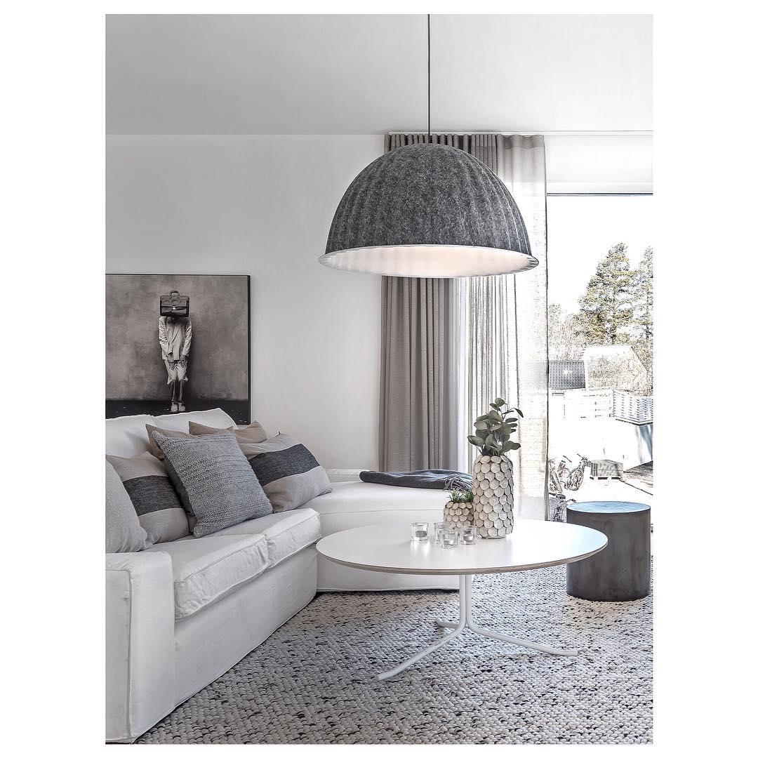 Large Acoustic Felt Dome Pendant Light Recycled Plastic Modern Hanging Ceiling Lamp