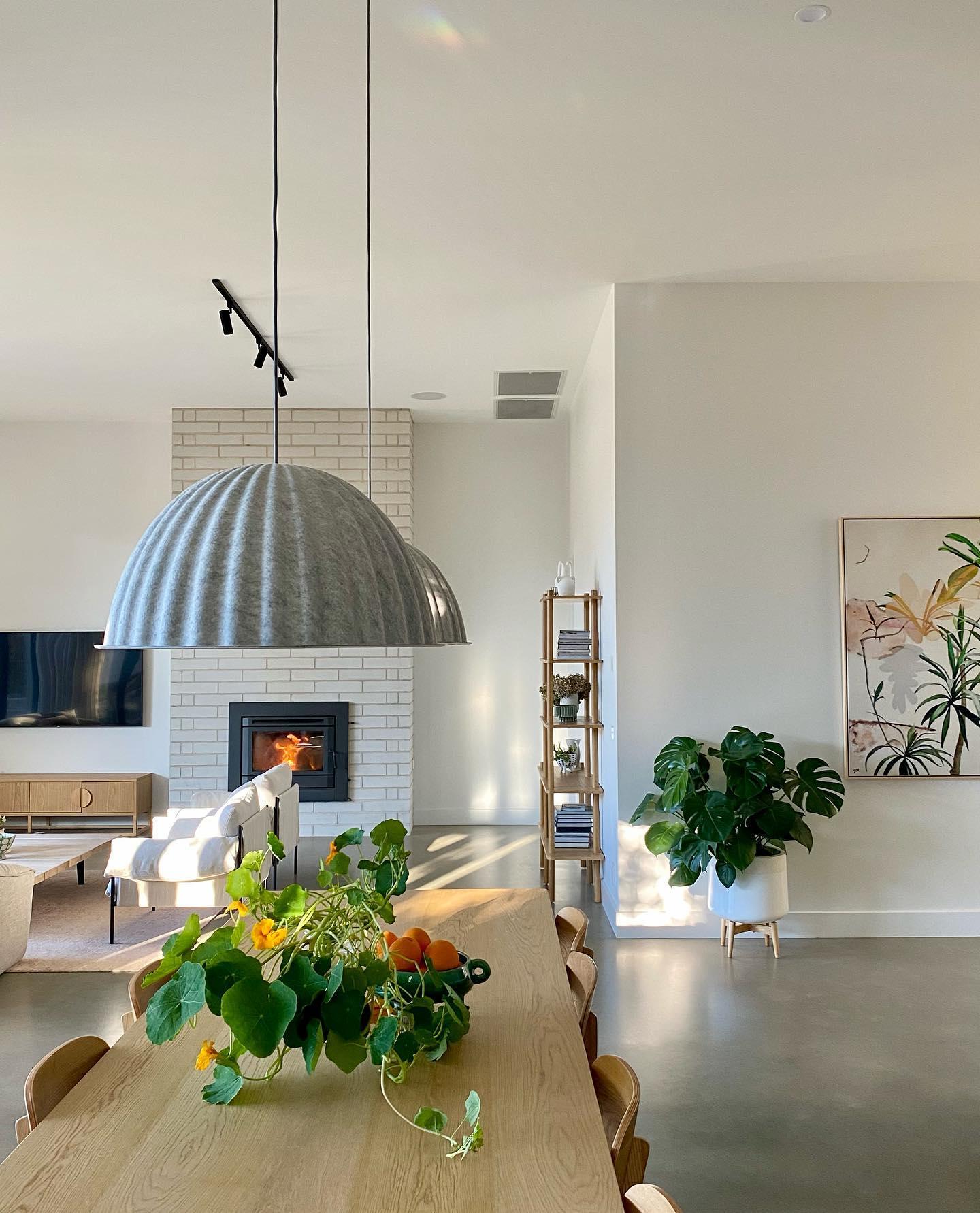 Large Acoustic Felt Dome Pendant Light Recycled Plastic Modern Hanging Ceiling Lamp