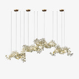Large Ceramic Gingko Leaf Chandelier Modern Porcelain Petal Pendant Light for Grand Spaces