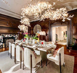 Large Ceramic Gingko Leaf Chandelier Modern Porcelain Petal Pendant Light for Grand Spaces