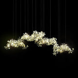 Large Ceramic Gingko Leaf Chandelier Modern Porcelain Petal Pendant Light for Grand Spaces