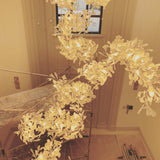 Large Ceramic Gingko Leaf Chandelier Modern Porcelain Petal Pendant Light for Grand Spaces