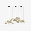 Large Ceramic Gingko Leaf Chandelier Modern Porcelain Petal Pendant Light for Grand Spaces
