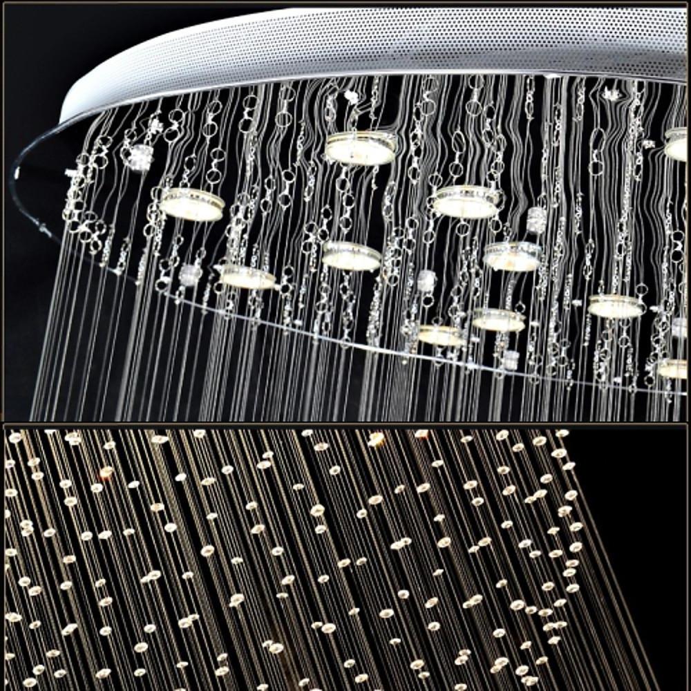 Large Double Sphere Crystal Chandelier 5 Tier Modern LED Metal Hanging Light