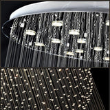Large Double Sphere Crystal Chandelier 5 Tier Modern LED Metal Hanging Light