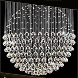 Large Double Sphere Crystal Chandelier 5 Tier Modern LED Metal Hanging Light