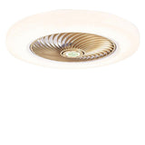 20 Inch Round Flush Mount Bladeless Ceiling Fan with Enclosed LED Light and Remote Control
