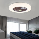 20 Inch Round Flush Mount Bladeless Ceiling Fan with Enclosed LED Light and Remote Control