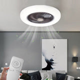 20 Inch Round Flush Mount Bladeless Ceiling Fan with Enclosed LED Light and Remote Control