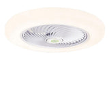 20 Inch Round Flush Mount Bladeless Ceiling Fan with Enclosed LED Light and Remote Control