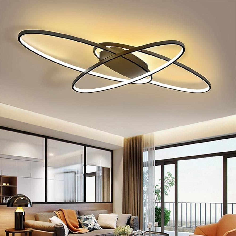 Modern LED Overlapping Oval Ceiling Light Contemporary Flush Mount Fixture