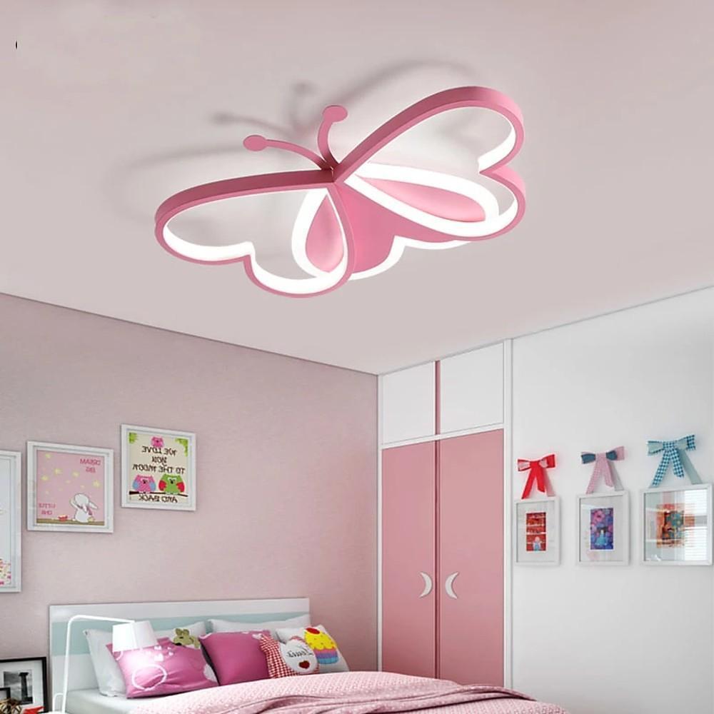 Modern Butterfly Shaped LED Ceiling Light Flush Mount Fixture for Bedroom Kids Room
