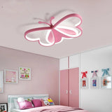 Modern Butterfly Shaped LED Ceiling Light Flush Mount Fixture for Bedroom Kids Room